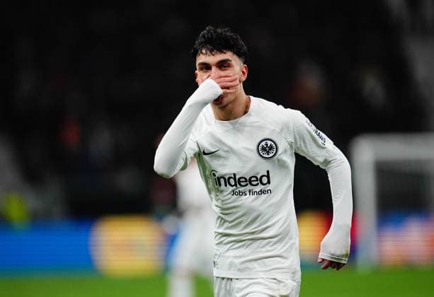 January 23 2025: Can Uzun (Eintracht Frankfurt) with his teams first goal during a UEFA Europa League MD7 game, Eintracht Frankfurt vs Ferencvaros, at Deutsche Bank Park, Frankfurt, Germany. Ulrik Pedersen - ZUMAc04_ 20250123_zma_c04_040 Copyright: xCSMx