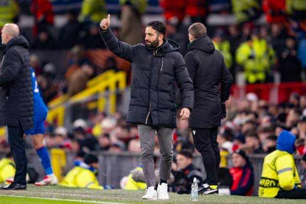 Old Trafford MANCHESTER, ENGLAND - JANUARY 23: Manchester Utd. Head Coach Ruben Amorim gestures during the UEFA Europa League 2024 25 League Phase MD7 match between Manchester United, ManU FC and Rangers FC at Old Trafford on January 23, 2025 in Manchester, England. (Richard Callis SPP) Copyright: xRichardxCallisx xSPPx spp-en-RiCa-RC5_Manchester_Rangers_23Jan2025_EN040