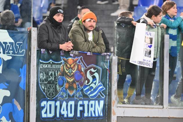 23rd January 2025, Stadio Olimpico, Rome, Italy; UEFA Europa League Football; Lazio versus Real Sociedad; Real Sociedad s fans  ActionPlus12742398 AllShotLive