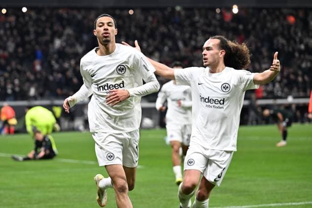 Soccer UEFA Europa League matchday 7 Eintracht Frankfurt Ferencvaros Budapest on 23 01 2025 at Deutsche Bank Park in Frankfurt Goal celebration to 2 0 by Hugo Ekitike Frankfurt xJKx