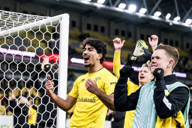 250123 Ahmed Qasem of Elfsborg celebrates after the Europa League football match between Elfsborg and Nice on January 23, 2025 in Boras Photo Jörgen Jarnberger BILDBYRAN COP 112 JJ0433 fotboll football soccer fotball uefa europa league europa league elfsborg nice bbeng jubel  Copyright: JÖRGENxJARNBERGER BB250123JJ062