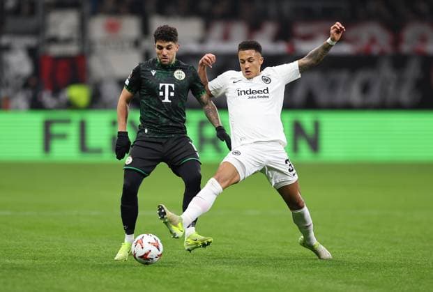23 01 2025, Football UEFA Europa League, Eintracht Frankfurt Ferencvarosi TC, emonline, emspor, v l , Kady Borges Ferencvarosi TC Budapest , Tuta Lucas Silva Melo Eintracht Frankfurt DFL DFB REGULATIONS PROHIBIT ANY USE OF PHOTOGRAPHS AS IMAGE SEQUENCES AND OR QUASI VIDEO xdcx Copyright: HMBxMedia Claus