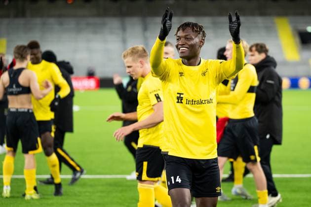 250123 Jalal Abdullai of Elfsborg celebrates after the Europa League football match between Elfsborg and Nice on January 23, 2025 in Boras Photo Jörgen Jarnberger BILDBYRAN COP 112 JJ0433 fotboll football soccer fotball uefa europa league europa league elfsborg nice bbeng celebrate  Copyright: JÖRGENxJARNBERGER BB250123JJ070