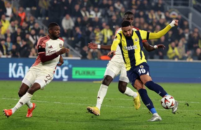 UEFA Europa League - Fenerbahce vs Olympique Lyonnais Clinton Mata of Olympique in action with Yusuf en-Nesyri of Fenerbahce during the UEFA Europa League 2024 25 League Phase MD7 match between Fenerbahce SK and Olympique Lyonnais at on January 23, 2025 in Istanbul, Turkey. Photo by Huseyin Yavuz DIA images ABACAPRESS.COM Istanbul Turkey  Copyright: xDIAxImages ABACAx