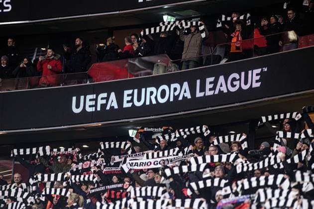 FRANKFURT, GERMANY - 23 JANUARY, 2025: Fan support - The UEFA Europa League football match between SG Eintracht Frankfurt and Ferencvarosi TC at Frankfurt Stadion.  Copyright: xVitaliixKliuievx