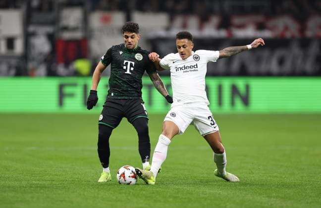 23 01 2025, Football UEFA Europa League, Eintracht Frankfurt Ferencvarosi TC, emonline, emspor, v l , Kady Borges Ferencvarosi TC Budapest , Tuta Lucas Silva Melo Eintracht Frankfurt DFL DFB REGULATIONS PROHIBIT ANY USE OF PHOTOGRAPHS AS IMAGE SEQUENCES AND OR QUASI VIDEO xdcx Copyright: HMBxMedia Claus