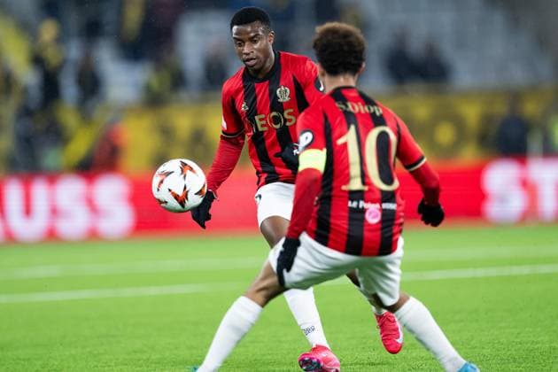 250123 Youssoufa Moukoko of Nice during the Europa League football match between Elfsborg and Nice on January 23, 2025 in Boras Photo Jörgen Jarnberger BILDBYRAN COP 112 JJ0433 fotboll football soccer fotball uefa europa league europa league elfsborg nice bbeng  Copyright: JÖRGENxJARNBERGER BB250123JJ120