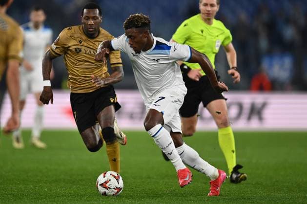 S.S. Lazio v Real Sociedad de Futbol - UEFA Europa League 2024 25 League Phase MD7 Sheraldo Becker of Real Sociedad and Fisayo Dele-Bashiru of S.S. Lazio are in action during the UEFA Europa League 2024 25 League Phase MD7 match between S.S. Lazio and Real Sociedad at Olympic Stadium in Rome, Italy, on January 23, 2025. Rome Italy  Copyright: xDomenicoxCippitellix originalFilename:cippitelli-sslaziov250123_npPqJ.jpg