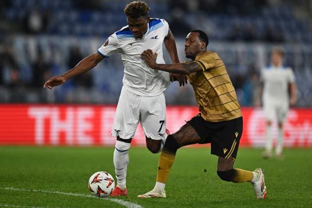 S.S. Lazio v Real Sociedad de Futbol - UEFA Europa League 2024 25 League Phase MD7 Fisayo Dele-Bashiru of S.S. Lazio and Sheraldo Becker of Real Sociedad play during the UEFA Europa League 2024 25 League Phase MD7 match between S.S. Lazio and Real Sociedad at Olympic Stadium in Rome, Italy, on January 23, 2025. Rome Italy  Copyright: xDomenicoxCippitellix originalFilename:cippitelli-sslaziov250123_npOdc.jpg