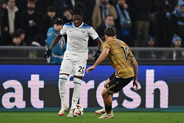 S.S. Lazio v Real Sociedad de Futbol - UEFA Europa League 2024 25 League Phase MD7 Loum Tchaouna of S.S. Lazio and Javi Lopez of Real Sociedad are in action during the UEFA Europa League 2024 25 League Phase MD7 match between S.S. Lazio and Real Sociedad at Olympic Stadium in Rome, Italy, on January 23, 2025. Rome Italy  Copyright: xDomenicoxCippitellix originalFilename:cippitelli-sslaziov250123_npvNZ.jpg