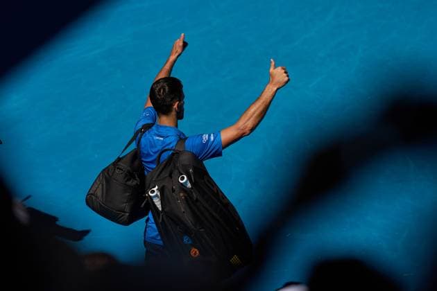 Novak Djokovic of Serbia retires hurt during the semi-final Australian Open, Day Thirteen, Tennis, Melbourne Park, Melbourne, Australia - 24 Jan 2025  Copyright: xRachelxBach Shutterstockx 15108800t
