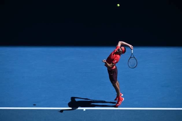 TENNIS AUSTRALIAN OPEN, Alexander Zverev of Germany during his semi-final match against Novak Djokovic of Serbia during the 2025 Australian Open at Melbourne Park in Melbourne, Friday, January 24, 2025. ( NO ARCHIVING, EDITORIAL USE ONLY, NO USE IN BOOKS WITHOUT CONSENT MELBOURNE VICTORIA AUSTRALIA  Copyright: xJOELxCARRETTx 20250124117551734736