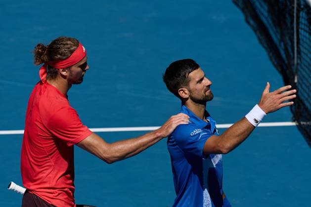 Novak Djokovic of Serbia retires hurt during his semi-final with Alexander Zverev of Germany Australian Open, Day Thirteen, Tennis, Melbourne Park, Melbourne, Australia - 24 Jan 2025  Copyright: xRachelxBach Shutterstockx 15108800m