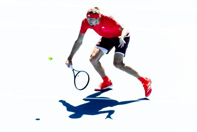 MELBOURNE, VIC - JANUARY 24: Alexander Zverev of Germany in action during the Semifinals of the 2025 Australian Open on January 24 2025, at Melbourne Park in Melbourne, Australia. (Photo by Jason Heidrich Icon Sportswire) TENNIS: JAN 24 Australian Open EDITORIAL USE ONLY Icon250124040