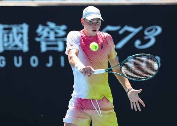 Henry Bernet SUI , Boys Singles Boys Singles, Australian Open 2025, Melbourne Park, Melbourne, Victoria, Australia Copyright: xJuergenxHasenkopfx