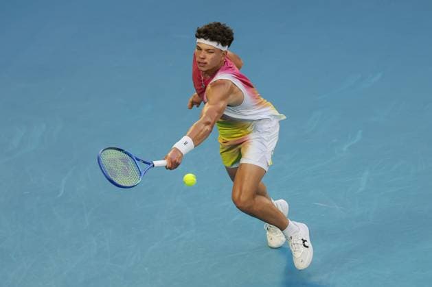 Ben Shelton during the Semi-final match against Sinner in the Rod Laver Arena Australian Open, Day Thirteen, Tennis, Melbourne Park, Melbourne, Australia - 24 Jan 2025  Copyright: xRachelxBach Shutterstockx 15108800bo