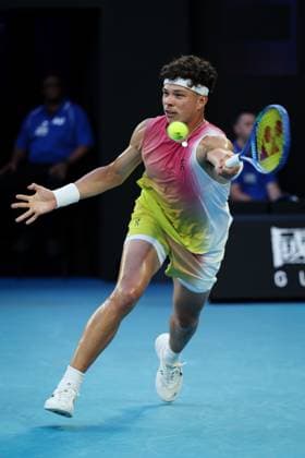 Ben Shelton during the Semi-final match against Sinner in the Rod Laver Arena Australian Open, Day Thirteen, Tennis, Melbourne Park, Melbourne, Australia - 24 Jan 2025  Copyright: xEllaxLing Shutterstockx 15108785bx