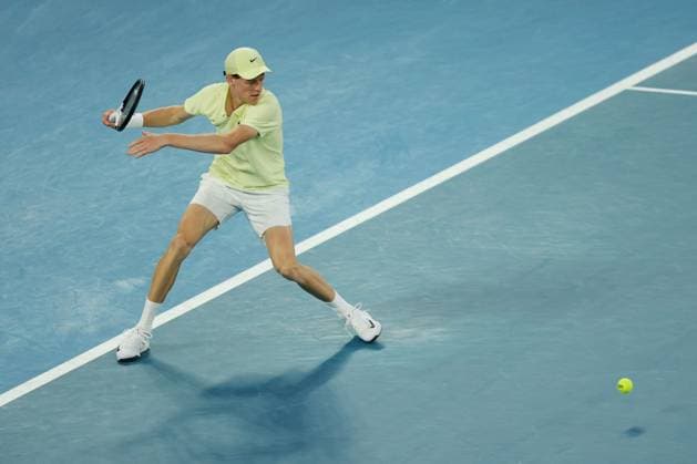 Jannik Sinner during the Semi-final match against Shelton in the Rod Laver Arena Australian Open, Day Thirteen, Tennis, Melbourne Park, Melbourne, Australia - 24 Jan 2025  Copyright: xRachelxBach Shutterstockx 15108800bt