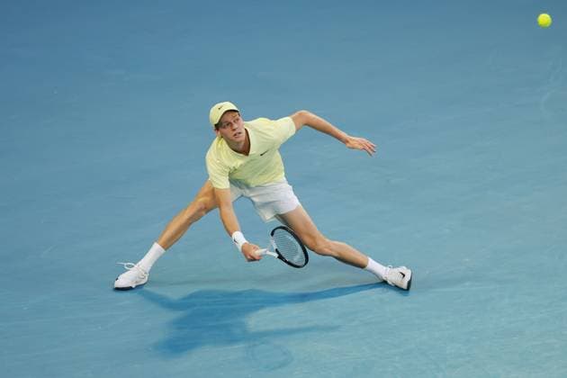 Jannik Sinner during the Semi-final match against Shelton in the Rod Laver Arena Australian Open, Day Thirteen, Tennis, Melbourne Park, Melbourne, Australia - 24 Jan 2025  Copyright: xRachelxBach Shutterstockx 15108800bu