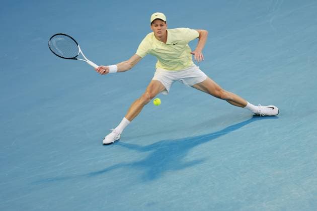Jannik Sinner during the Semi-final match against Shelton in the Rod Laver Arena Australian Open, Day Thirteen, Tennis, Melbourne Park, Melbourne, Australia - 24 Jan 2025  Copyright: xRachelxBach Shutterstockx 15108800bv