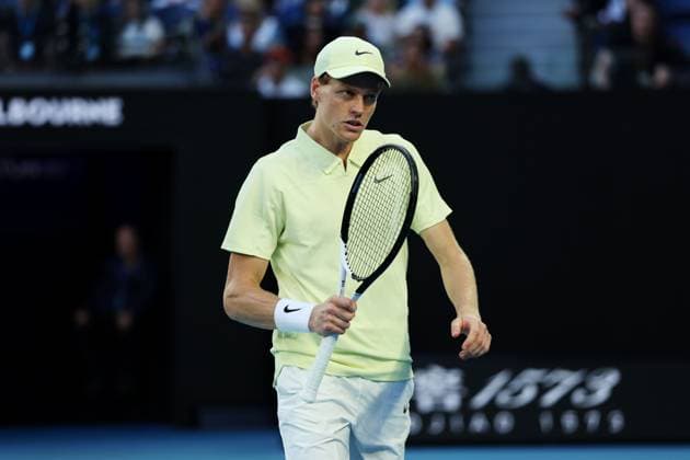 Jannik Sinner during the Semi-final match against Shelton in the Rod Laver Arena Australian Open, Day Thirteen, Tennis, Melbourne Park, Melbourne, Australia - 24 Jan 2025  Copyright: xEllaxLing Shutterstockx 15108785cu