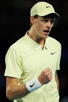 Jannik Sinner celebrates during the Semi-final match against Shelton in the Rod Laver Arena Australian Open, Day Thirteen, Tennis, Melbourne Park, Melbourne, Australia - 24 Jan 2025  Copyright: xEllaxLing Shutterstockx 15108785db