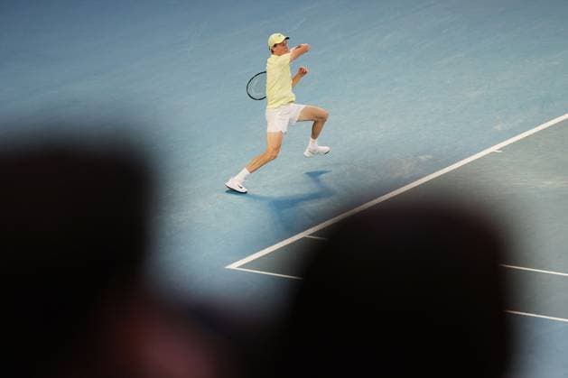 Jannik Sinner during the Semi-final match against Shelton in the Rod Laver Arena Australian Open, Day Thirteen, Tennis, Melbourne Park, Melbourne, Australia - 24 Jan 2025  Copyright: xRachelxBach Shutterstockx 15108800bz