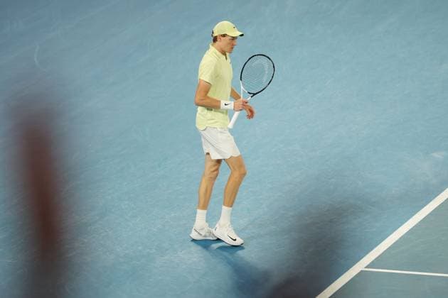 Jannik Sinner during the Semi-final match against Shelton in the Rod Laver Arena Australian Open, Day Thirteen, Tennis, Melbourne Park, Melbourne, Australia - 24 Jan 2025  Copyright: xRachelxBach Shutterstockx 15108800cu