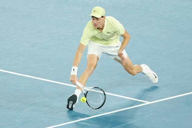 Jannik Sinner during the Semi-final match against Shelton in the Rod Laver Arena Australian Open, Day Thirteen, Tennis, Melbourne Park, Melbourne, Australia - 24 Jan 2025  Copyright: xRachelxBach Shutterstockx 15108800ef