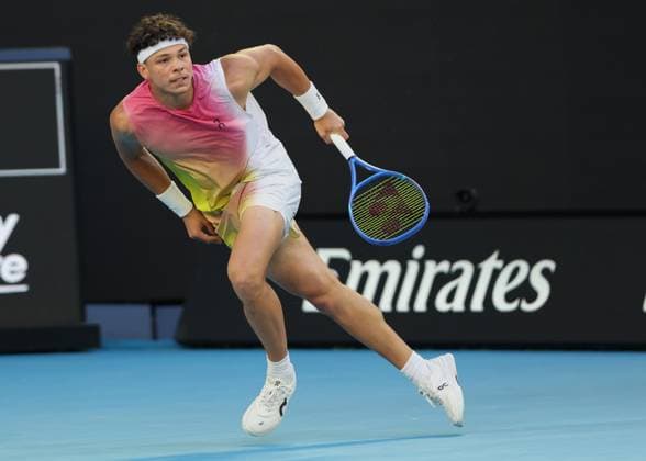 Ben Shelton, Australian Open 2025, Melbourne Park, Melbourne, Victoria, Australia Copyright: xJuergenxHasenkopfx