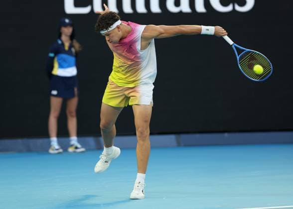Ben Shelton, Australian Open 2025, Melbourne Park, Melbourne, Victoria, Australia Copyright: xJuergenxHasenkopfx