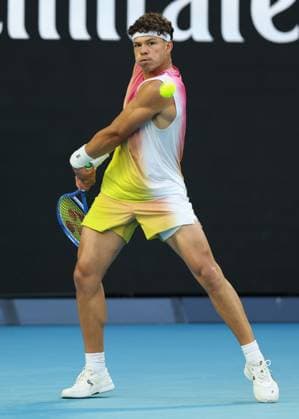 Ben Shelton, Australian Open 2025, Melbourne Park, Melbourne, Victoria, Australia. Copyright: xJuergenxHasenkopfx