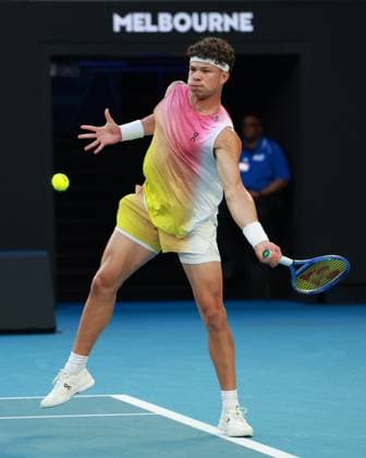 Ben Shelton, Australian Open 2025, Melbourne Park, Melbourne, Victoria, Australia. Copyright: xJuergenxHasenkopfx