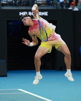 Ben Shelton, Australian Open 2025, Melbourne Park, Melbourne, Victoria, Australia Copyright: xJuergenxHasenkopfx