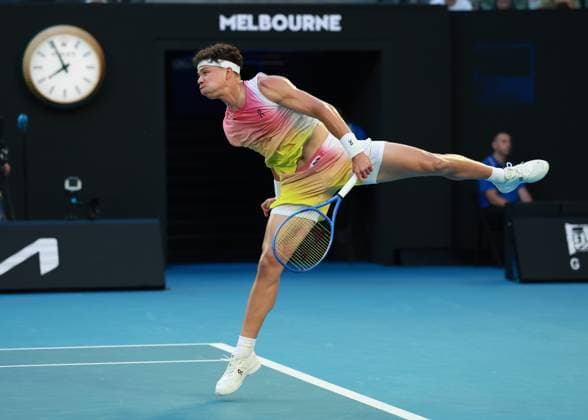 Ben Shelton, Australian Open 2025, Melbourne Park, Melbourne, Victoria, Australia Copyright: xJuergenxHasenkopfx