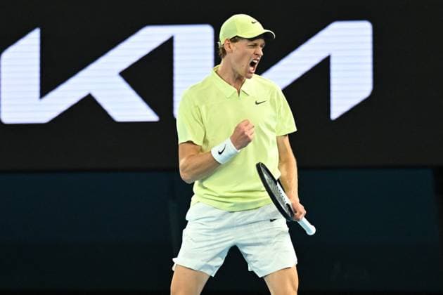 Australian Open - Ben Shelton v Jannik Sinner Jannik Sinner (ITA) during his semi final round match at the 2025 Australian Open at Melbourne Park in Melbourne, VIC, Australia, on January 24, 2025. Photo by Corinne Dubreuil ABACAPRESS.COM Melbourne VIC Australia  Copyright: xDubreuilxCorinne ABACAx