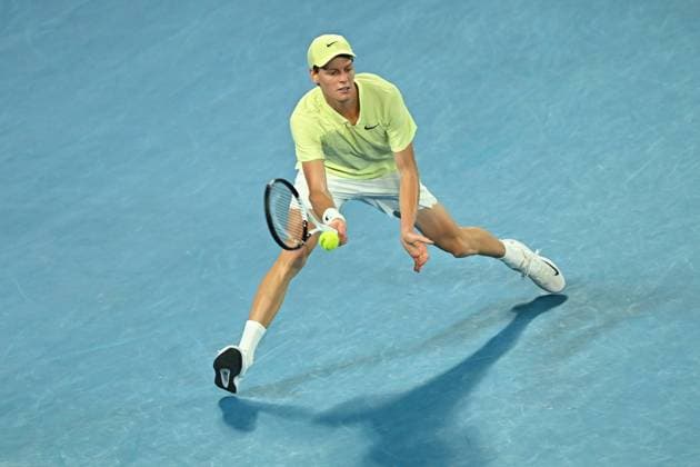 Australian Open - Ben Shelton v Jannik Sinner Jannik Sinner (ITA) during his semi final round match at the 2025 Australian Open at Melbourne Park in Melbourne, VIC, Australia, on January 24, 2025. Photo by Corinne Dubreuil ABACAPRESS.COM Melbourne VIC Australia  Copyright: xDubreuilxCorinne ABACAx