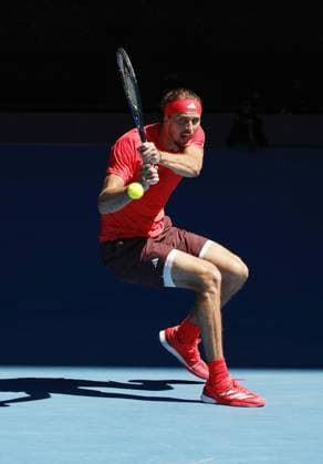 Tennis: Australian Open Alexander Zverev of Germany plays against Novak Djokovic of Serbia in the men s singles semifinals at the Australian Open tennis tournament in Melbourne on Jan. 24, 2025.  A14AA0004034897P