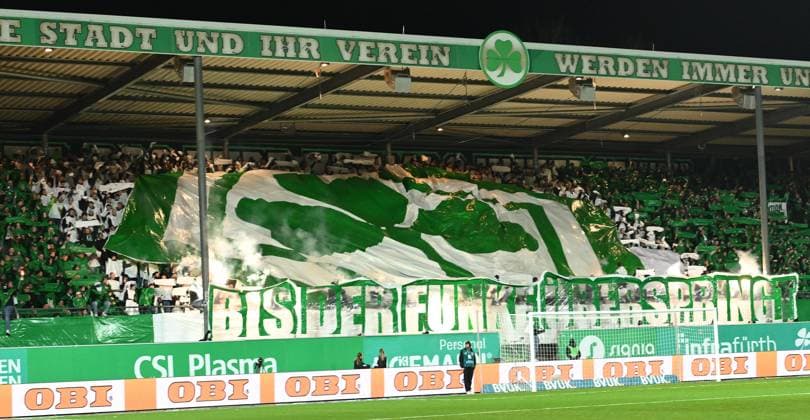 24 01 2025 Soccer Season 2024 2025 2 Soccer Bundesliga 19 Matchday SpVgg Greuther Fürth Kleeblatt 1 FC Kaiserslautern Lautern FCK Rote Teufel Sportfoto Zink xwoxzix DFL regulations prohibit any use of photographs as image sequences and or quasi video only for editorial use Choreo Choreografie Greutherfürthfans Fans Fanblock Kleeblattfans