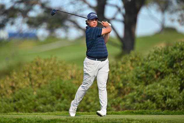 PGA, Golf Herren Golf 2025: Farmers Insurance Open JAN 24 January 24, 2025: Aldrich Potgieter tees off on the 5th hole during the third round of the Farmers Insurance Open on Torrey Pines South Course in San Diego, California. Justin Fine CSM (Credit Image: Justin Fine Cal Media) San Diego Ca USA EDITORIAL USE ONLY Copyright: xx ZUMA-20250124_zma_c04_061.jpg JustinxFinex csmphotothree348345
