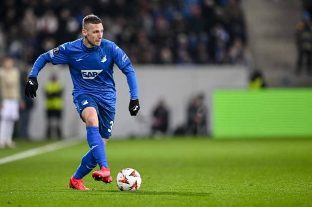 Pavel Kaderabek TSG 1899 Hoffenheim controls the Ball during the UEFA Europa League 2024 25 League Phase MD7 match between TSG 1899 Hoffenheim v Tottenham Hotspur at PreZero Arena on January 23, 2025 in Hoffenheim, Germany Photo by Harry Langer DeFodi Images Defodi 541 TSGTOT20250123 671 Defodi-541