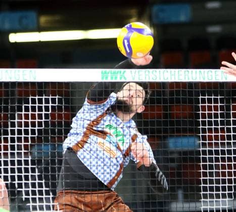 Djorde ILIC Herrsching , He Volleyballl, Bundesliga, 2024 25, 24 01 25, WWK Volleys Herrsching vs VC Bitterfeld Wolfen, BMW Park, Munich, Copyright: WolfgangxFehrmann