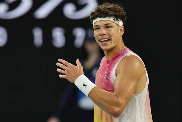 Ben Shelton, USA, during semifinals of 2025 Australian Open in Melbourne, 24 01 2025