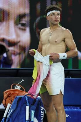 Ben Shelton, USA, during semifinals of 2025 Australian Open in Melbourne, 24 01 2025