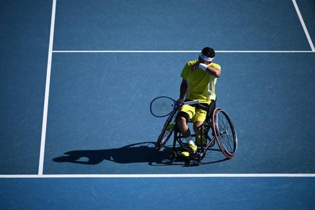 TENNIS AUSTRALIAN OPEN, A dejected Tokito Oda of Japan during his Men?s Wheelchair Singles final against Alfie Hewett of the United Kingdom during the 2025 Australian Open at Melbourne Park in Melbourne, Saturday, January 25, 2025. ( NO ARCHIVING, EDITORIAL USE ONLY, NO USE IN BOOKS WITHOUT CONSENT MELBOURNE VICTORIA AUSTRALIA  Copyright: xJOELxCARRETTx 20250125120141161231
