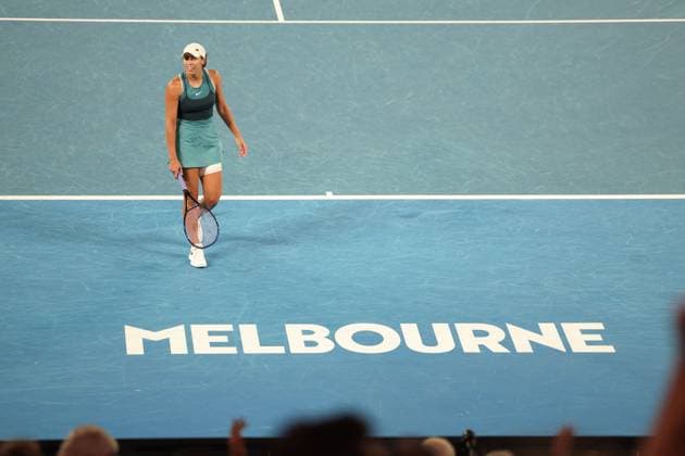 Madison Keys during the Women s Singles final match against Sabalenka in the Rod Laver Arena Australian Open, Day Fourteen, Tennis, Melbourne Park, Melbourne, Australia - 25 Jan 2025  Copyright: xRachelxBach Shutterstockx 15108801v