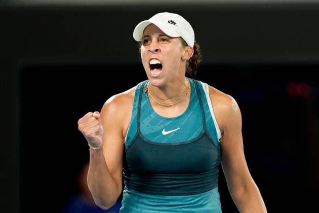 January 25, 2025: 19th seed MADISON KEYS of the USA in action against 1st seed ARYNA SABALENKA of Belarus on Rod Laver Arena in a Women s Singles Final match on day 14 of the 2025 Australian Open in Melbourne, Australia. Cal Media Melbourne Australia - ZUMAc04_ 20250125_faf_c04_015 Copyright: xSydneyxLowx