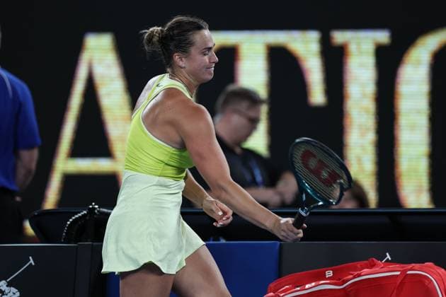 Aryna Sabalenka smashes her racket after Madison Keys wins the Women s Singles final match in the Rod Laver Arena Australian Open, Day Fourteen, Tennis, Melbourne Park, Melbourne, Australia - 25 Jan 2025  Copyright: xEllaxLing Shutterstockx 15108786x