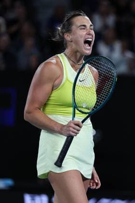 Aryna Sabalenka reacts after Madison Keys wins the Women s Singles final match in the Rod Laver Arena Australian Open, Day Fourteen, Tennis, Melbourne Park, Melbourne, Australia - 25 Jan 2025  Copyright: xEllaxLing Shutterstockx 15108786y