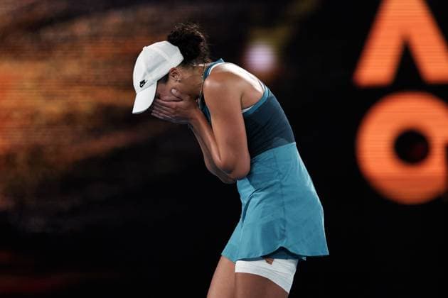 Madison Keys celebrates winning the Women s Singles final match against Sabalenka in the Rod Laver Arena Australian Open, Day Fourteen, Tennis, Melbourne Park, Melbourne, Australia - 25 Jan 2025  Copyright: xEllaxLing Shutterstockx 15108786aa